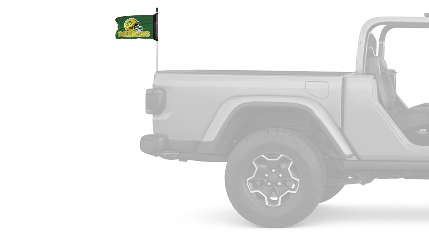 Green Bay Packers 11"x17" Forever Wave Flag for Jeep Wrangler JK 2-Door 2007-2018