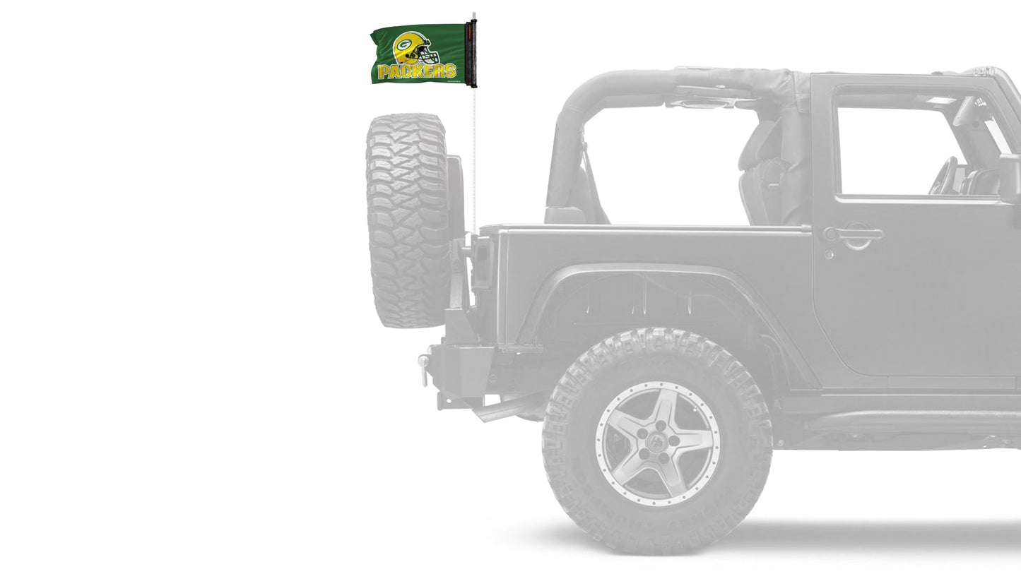 Green Bay Packers 11"x17" Forever Wave Flag for Jeep Wrangler YJ 1986-1995