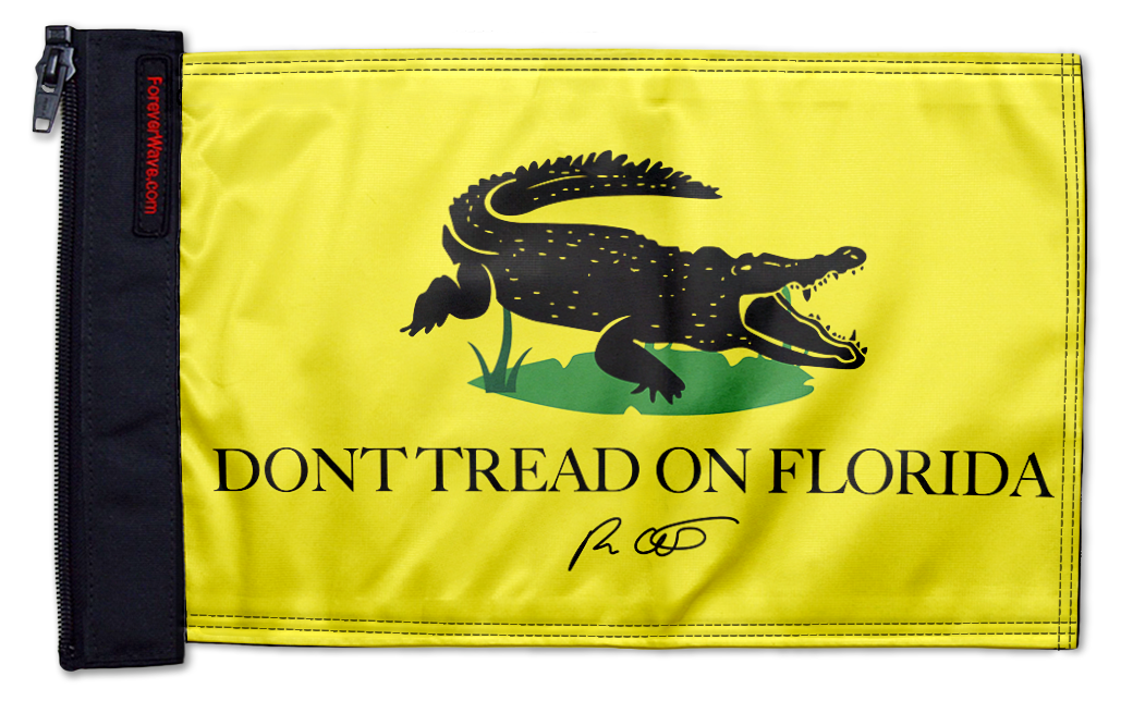Don't Tread On Florida 12"x18" Forever Wave Flag for Boats