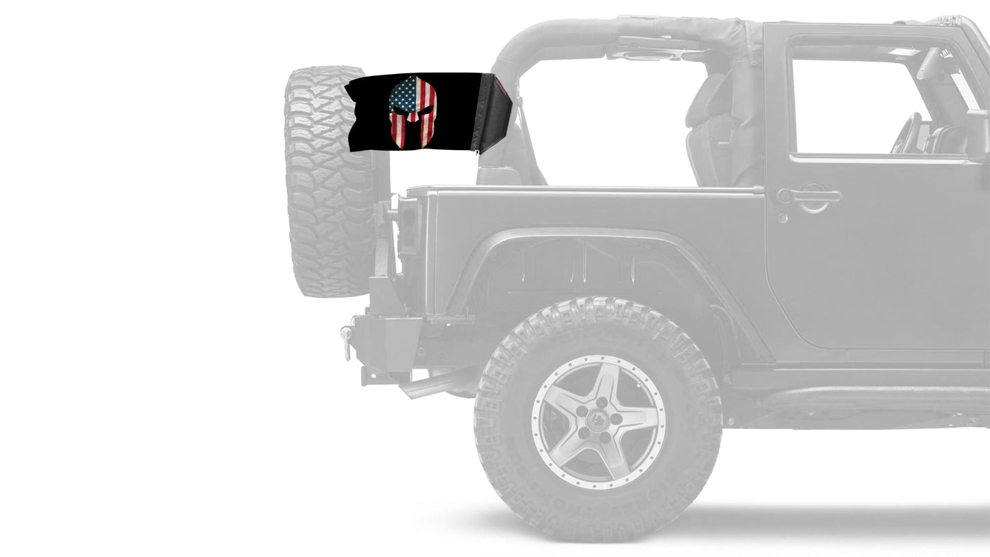 Spartan USA 12"x18" Forever Wave Flag for Jeep Wrangler YJ 1986-1995