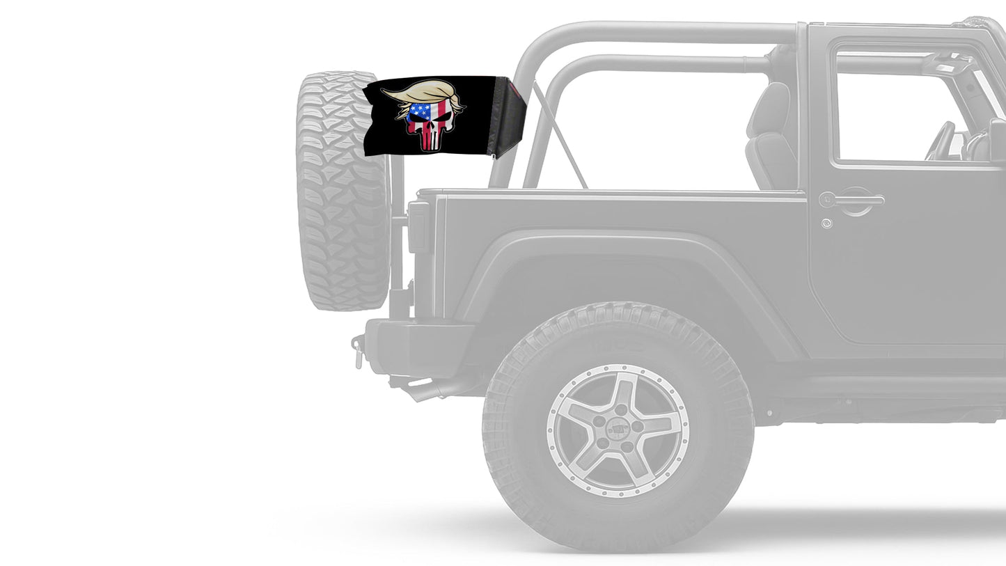 Trump Punisher 12"x18" Forever Wave Flag for Jeep Wrangler JK 2-Door 2007-2018
