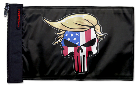 Trump Punisher 12"x18" Forever Wave Flag for Jeep Wrangler JLU 4-Door 2018-Present