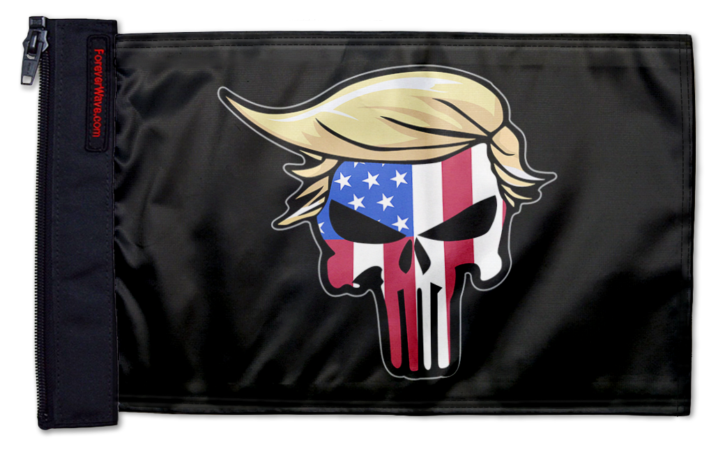 Trump Punisher 12"x18" Forever Wave Flag for Jeep Wrangler JK 2-Door 2007-2018