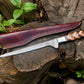 Handmade Damascus Fillet Knife 8” – Rosewood & Olive Wood Handle with Leather Sheath
