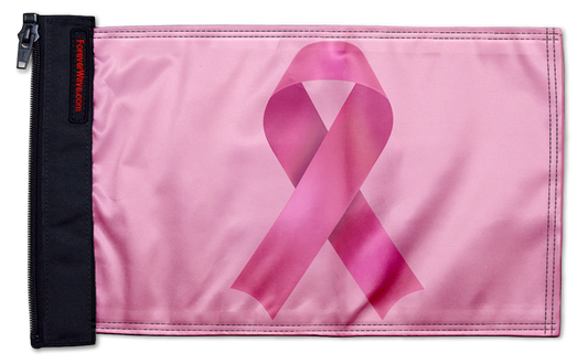 Pink Ribbon 12"x18" Forever Wave Flag for Jeep Wrangler JLU 4-Door 2018-Present