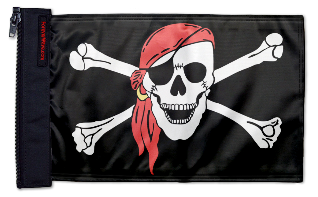 One Eyed Jack 12"x18" Forever Wave Flag for Golf Carts