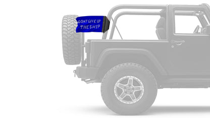 Don't Give Up The Ship 12"x18" Forever Wave Flag for Jeep Wrangler JKU 4-Door 2007-2018