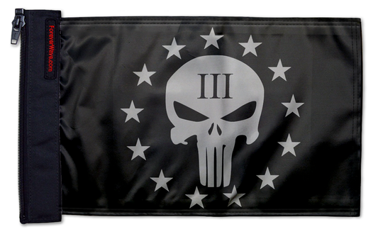 Punisher Three Percenter 12"x18" Forever Wave Flag for Boats