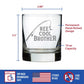 Reel Cool Brother - Funny Whiskey Rocks Glass - Fishing Gifts for Brothers - Engraved 10.25 oz Glasses - Fun Fish Cups