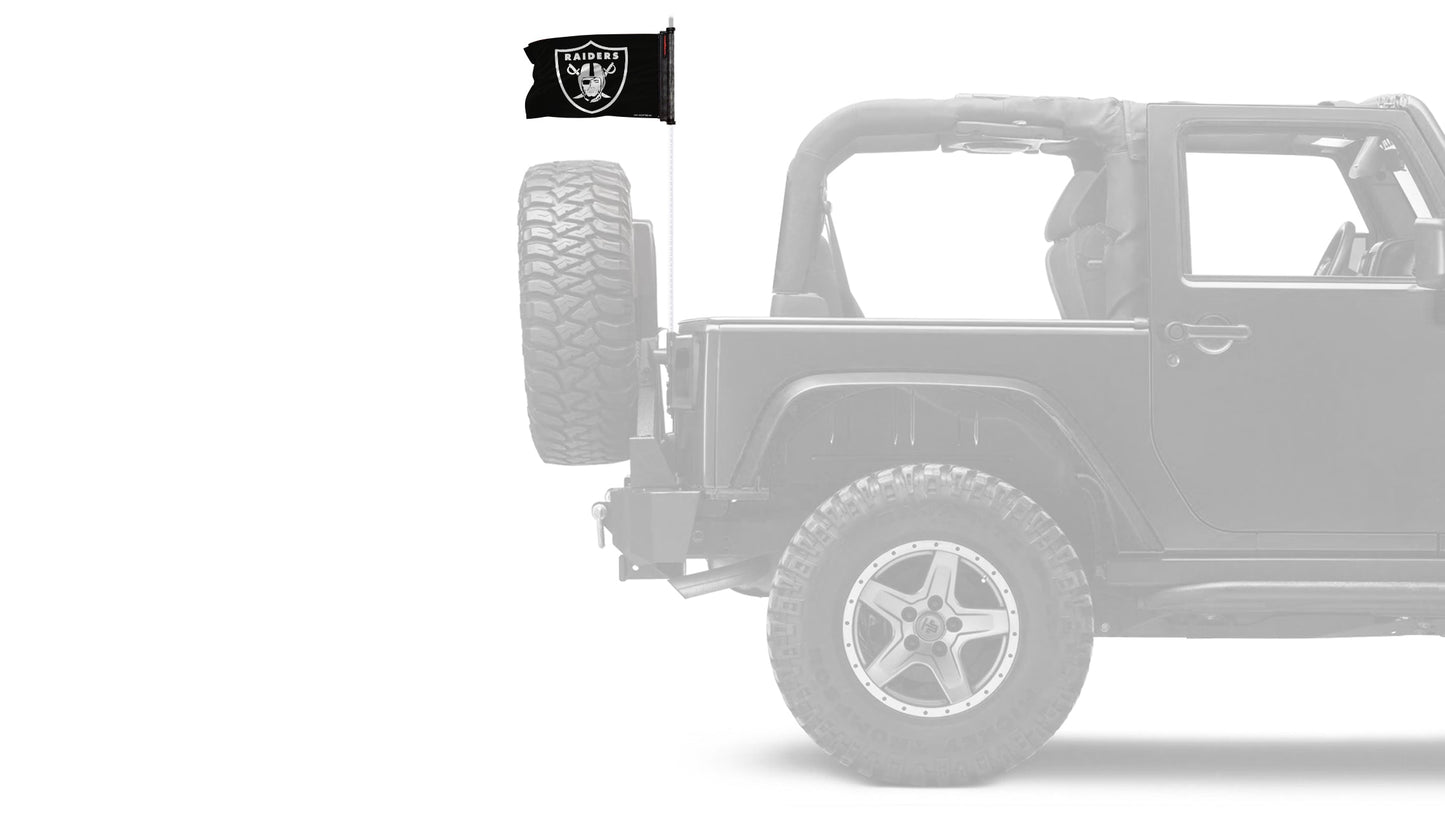 Las Vegas Raiders 11"x17" Forever Wave Flag for Jeep Wrangler JLU 4-Door 2018-Present