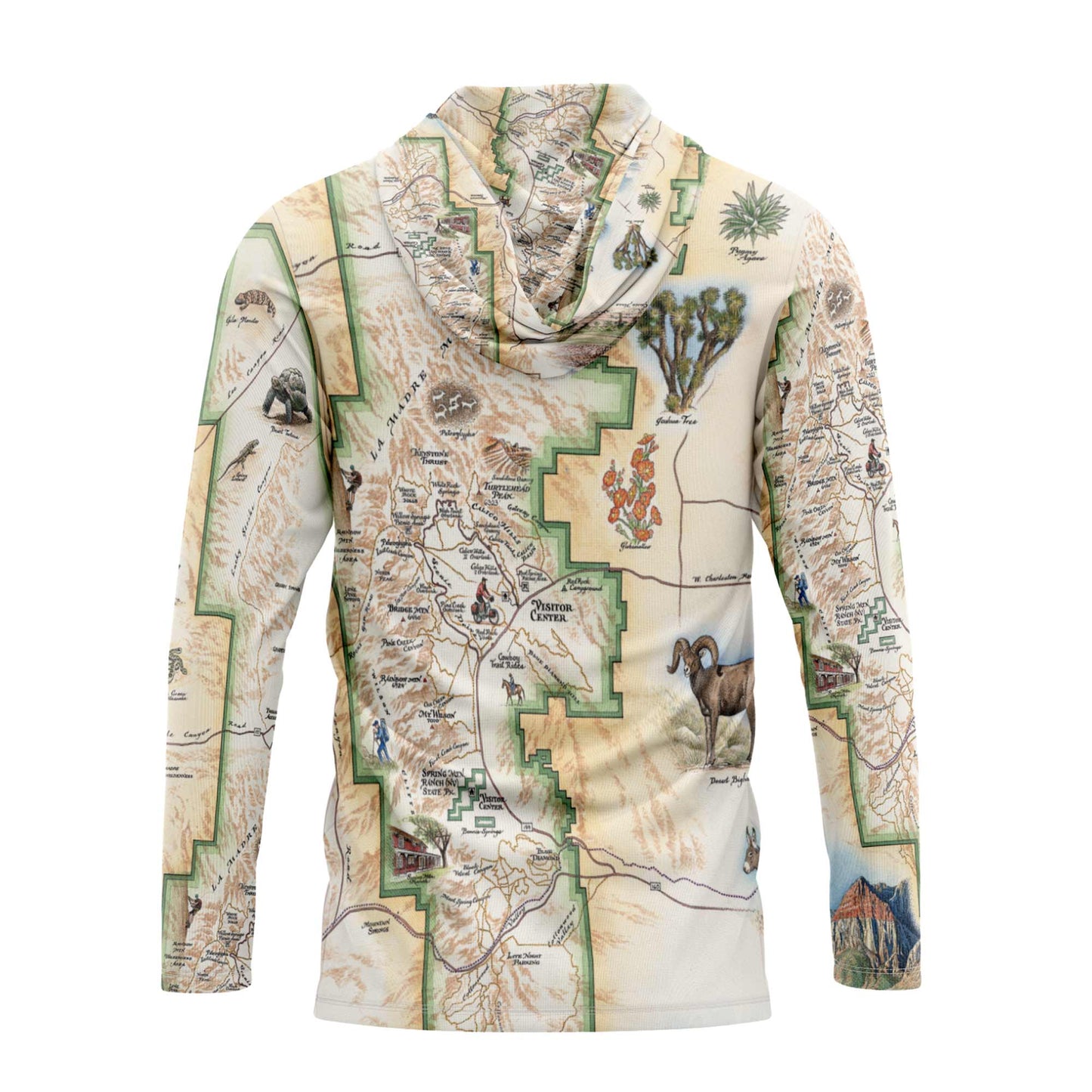 Red Rock Canyon Map UltraLight Sunshirt Hoodie – UPF 50+