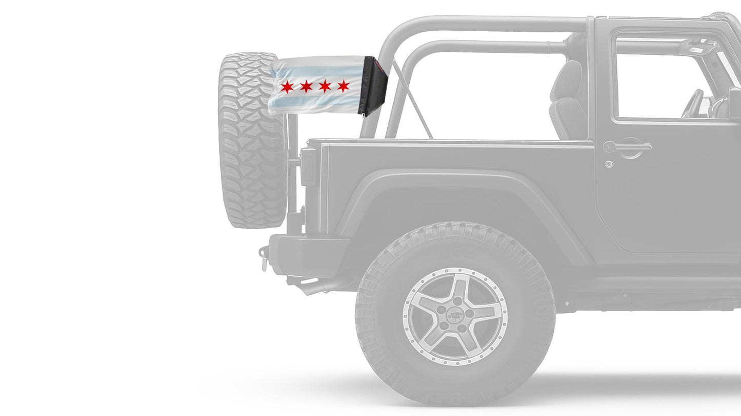 City of Chicago 12"x18" Forever Wave Flag for Jeep Wrangler TJ 1996-2006