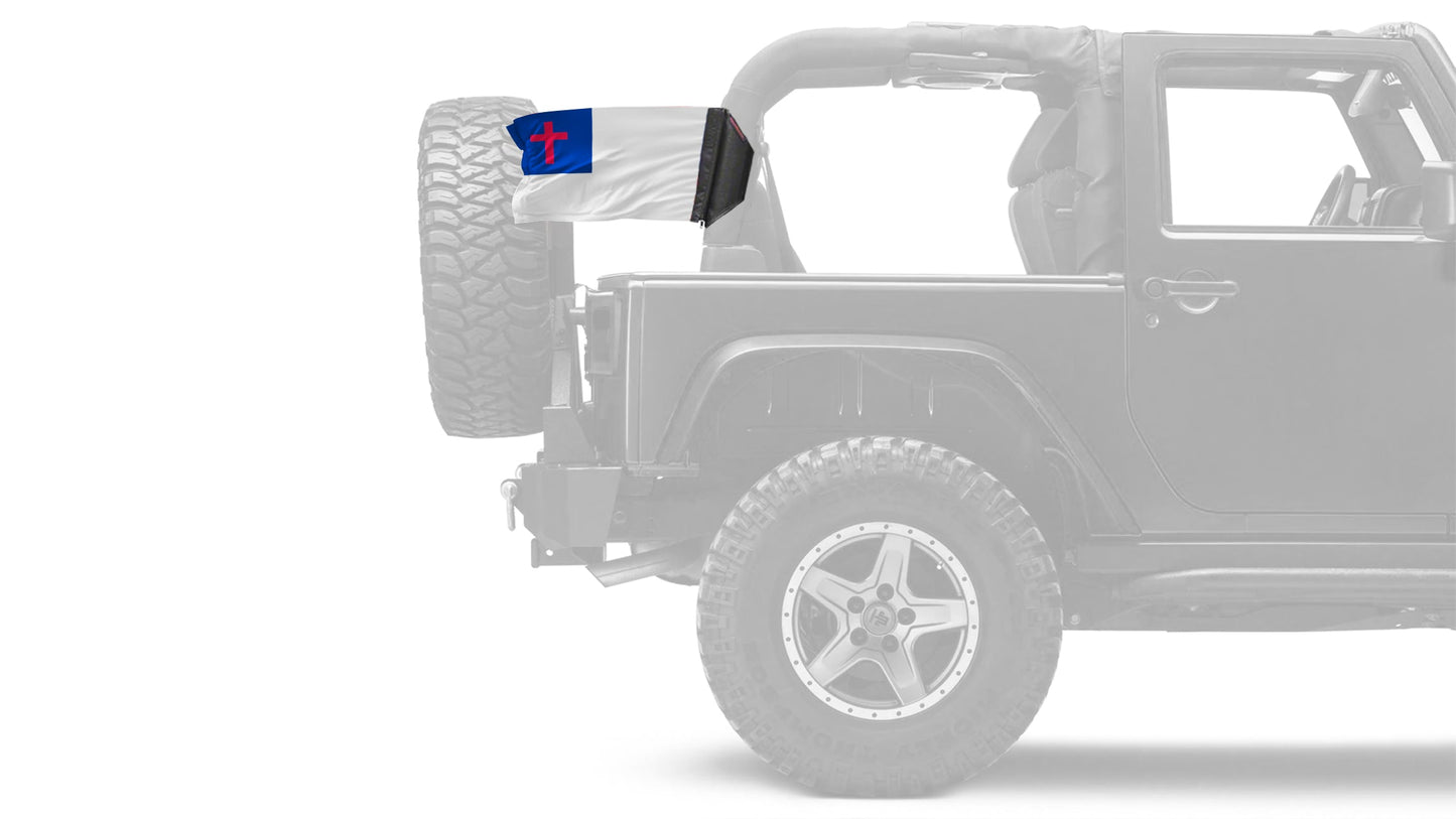 Christian 12"x18" Forever Wave Flag for Jeep Wrangler YJ 1986-1995