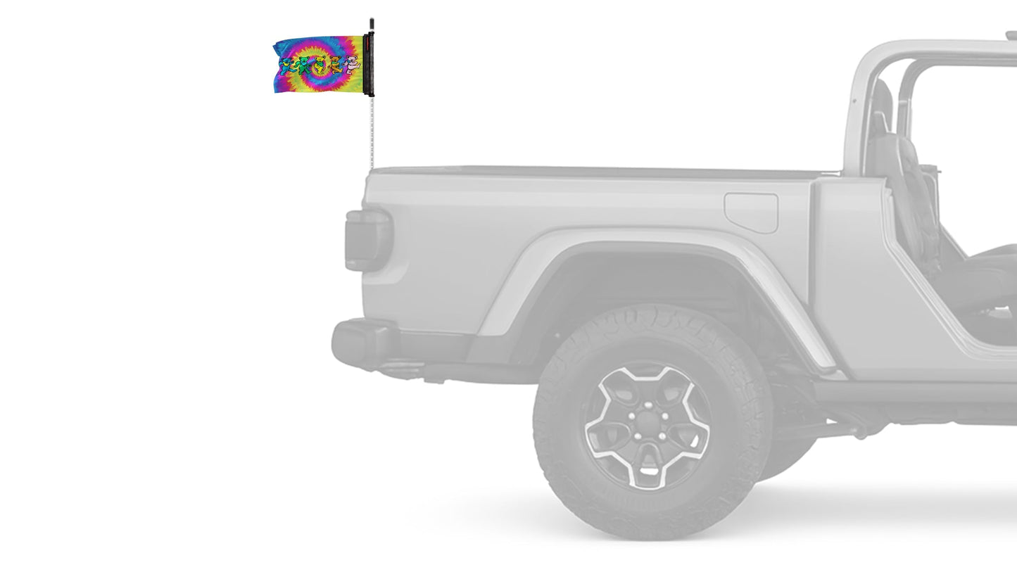 Grateful Dead Dancing Bears 12"x18" Forever Wave Flag for Jeep Wrangler JKU 4-Door 2007-2018