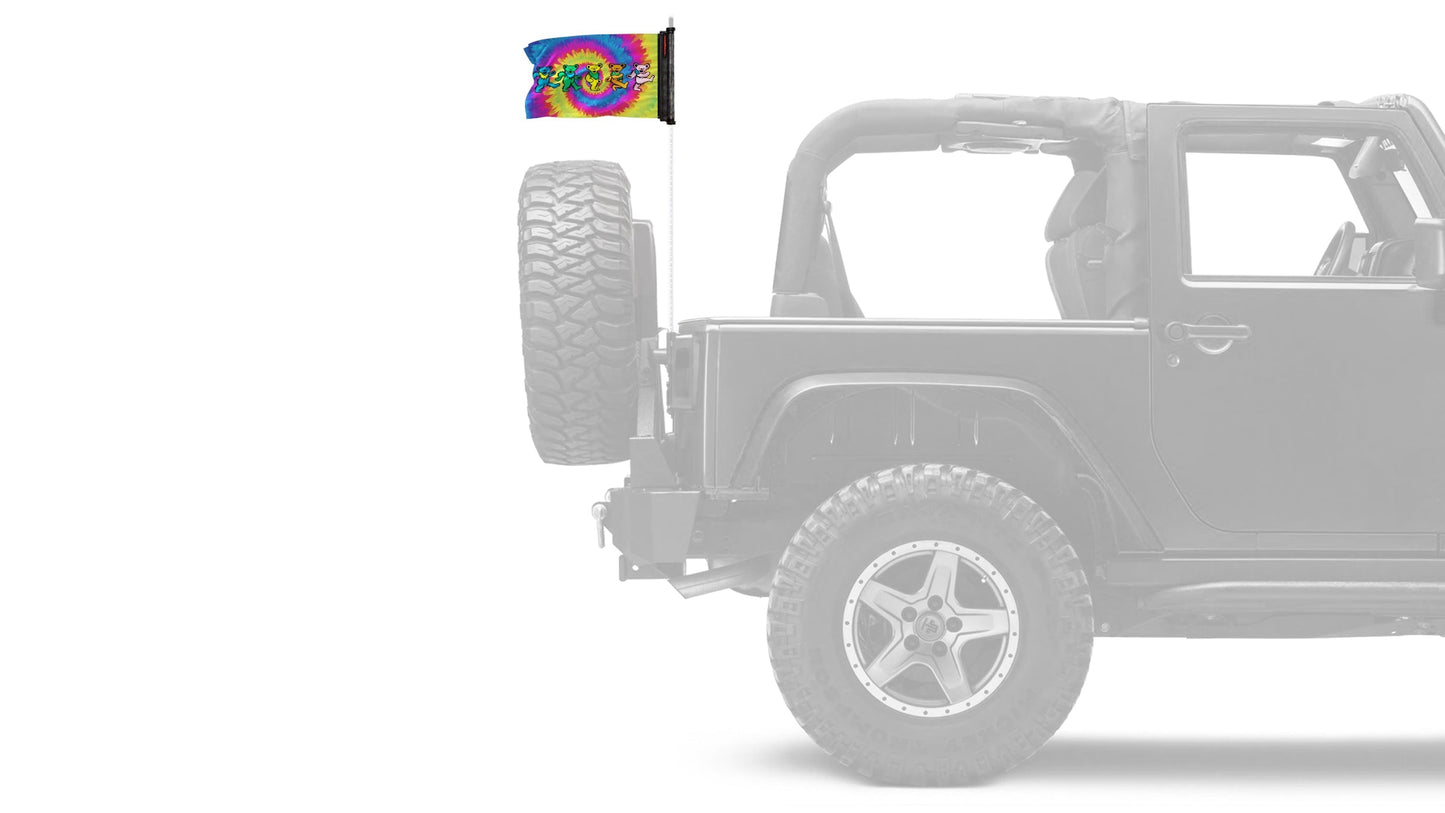 Grateful Dead Dancing Bears 12"x18" Forever Wave Flag for Jeep Wrangler LJ 2003-2006