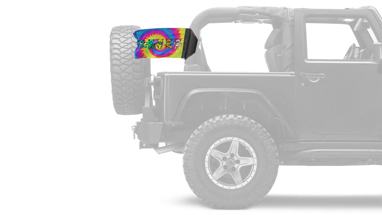 Grateful Dead Dancing Bears 12"x18" Forever Wave Flag for Jeep Wrangler LJ 2003-2006
