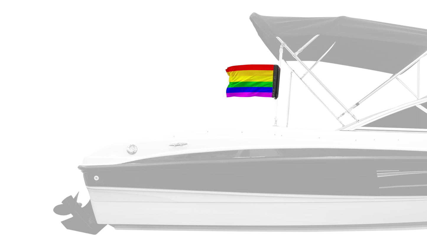 Rainbow 12"x18" Forever Wave Flag for Boats