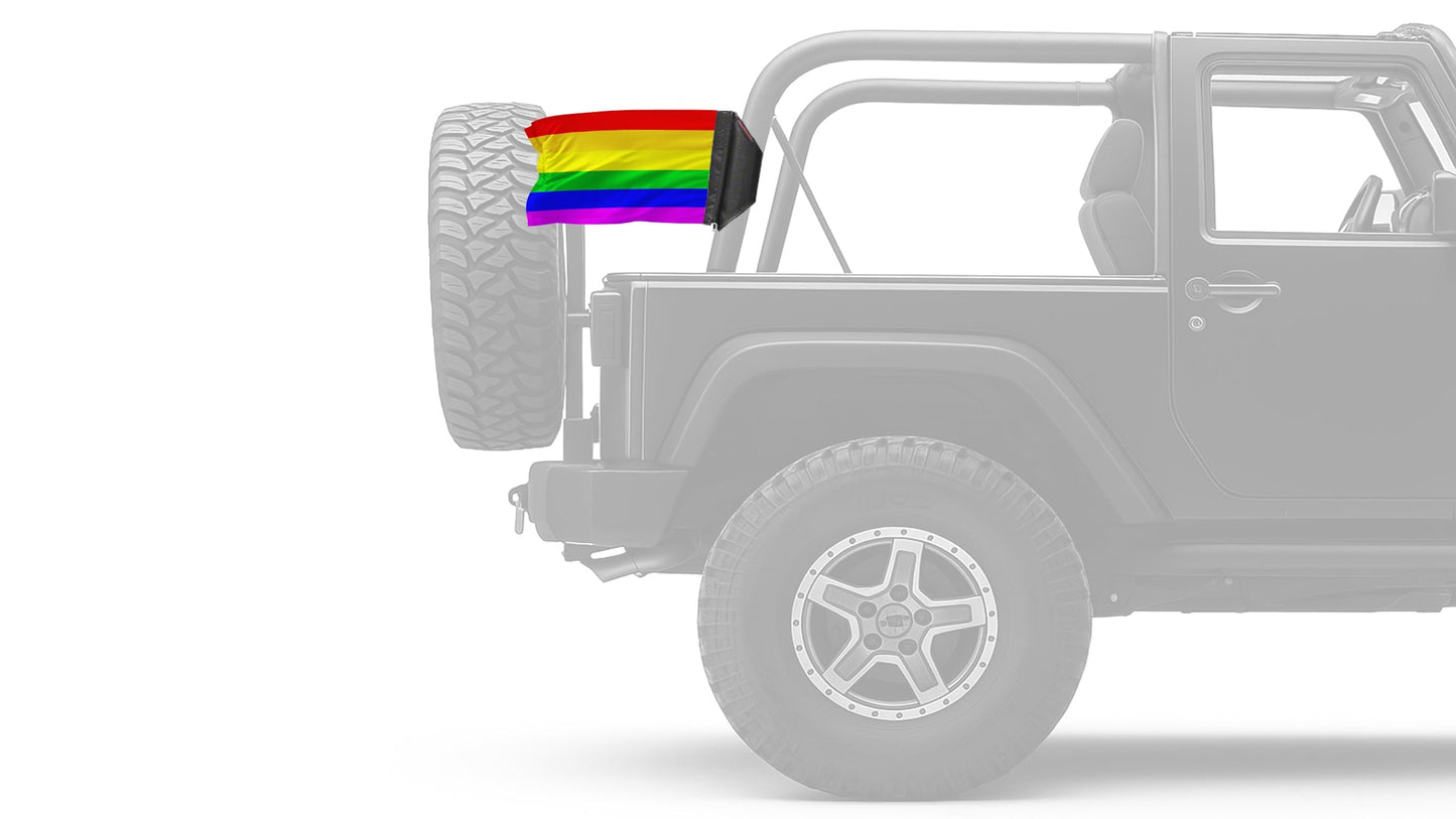 Rainbow 12"x18" Forever Wave Flag for Jeep Wrangler YJ 1986-1995