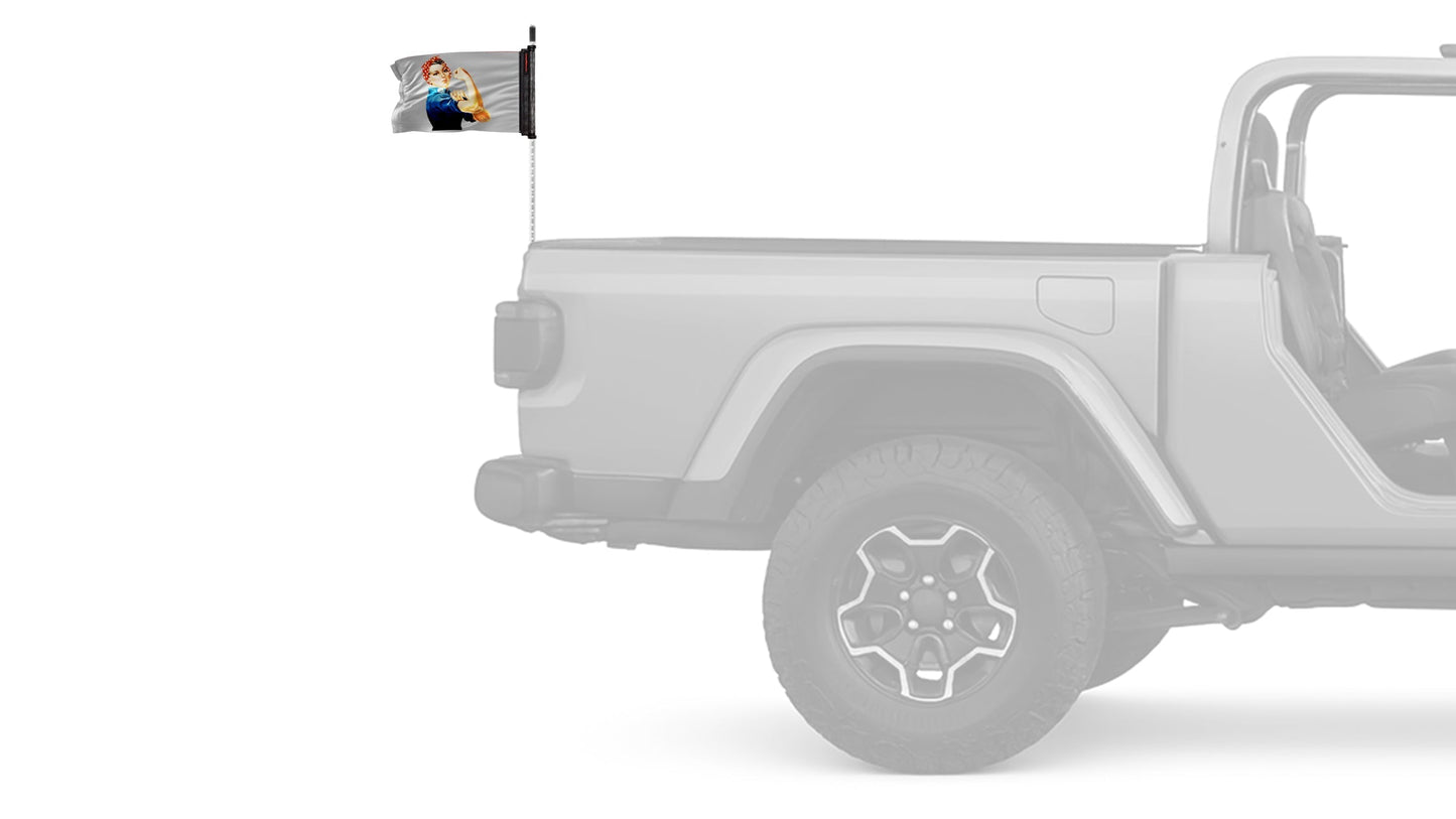 Rosie The Riveter 12"x18" Forever Wave Flag for Jeep Wrangler JL 2-Door 2018-Present