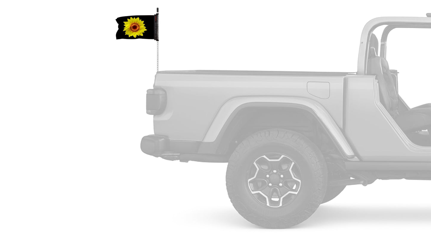 Sunflower 12"x18" Forever Wave Flag for Jeep Wrangler JK 2-Door 2007-2018