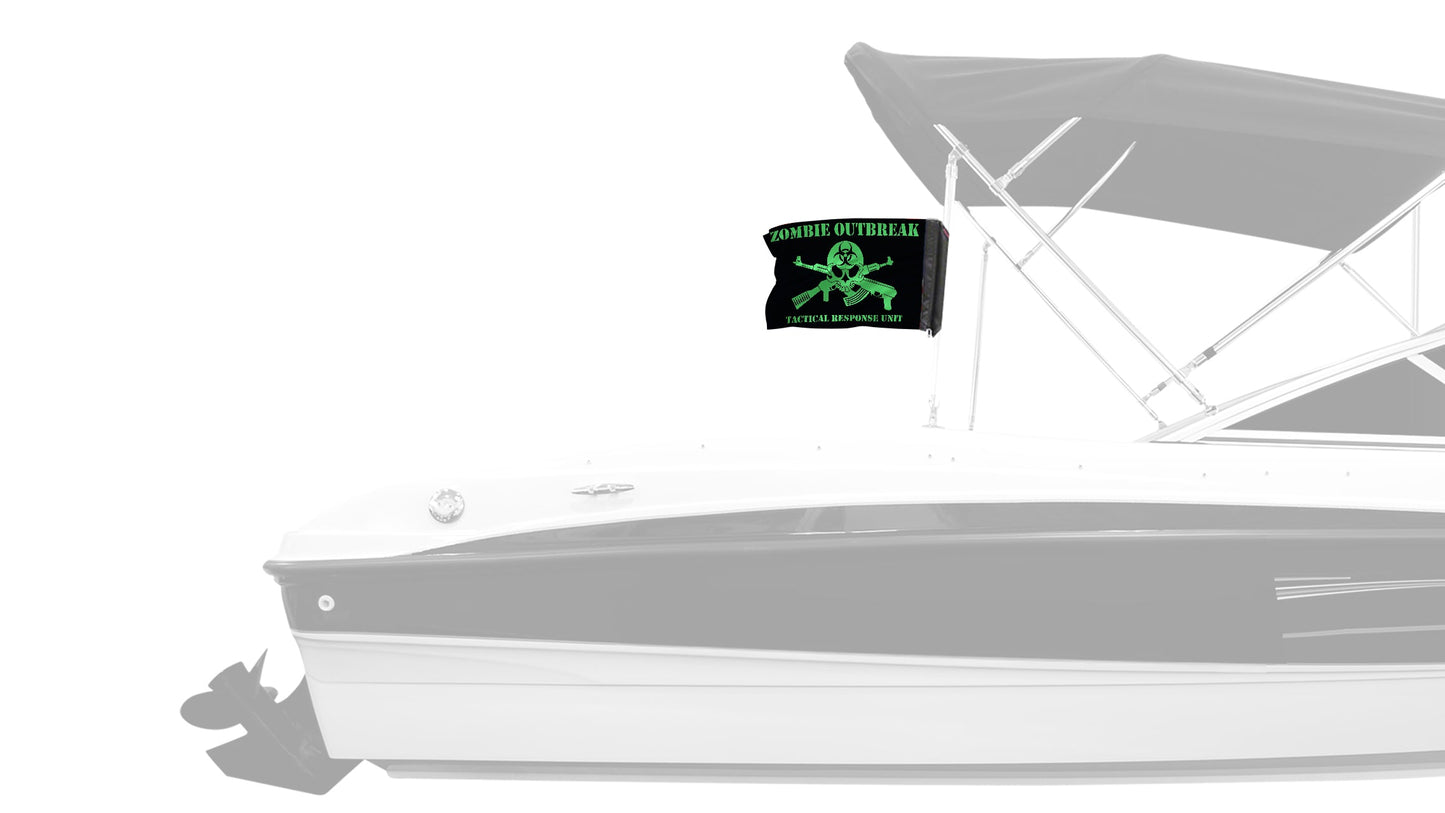 Zombie Outbreak Tactical Response Unit 12"x18" Forever Wave Flag for Boats