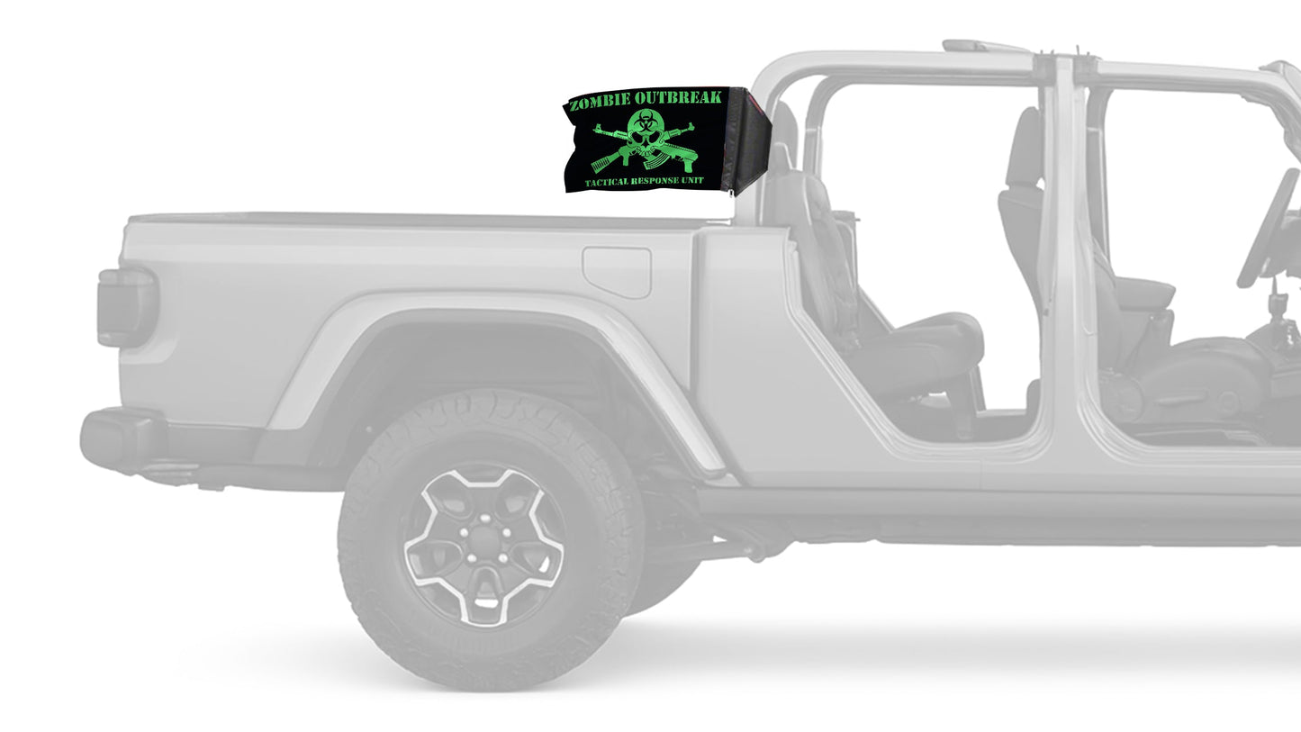 Zombie Outbreak Tactical Response Unit 12"x18" Forever Wave Flag