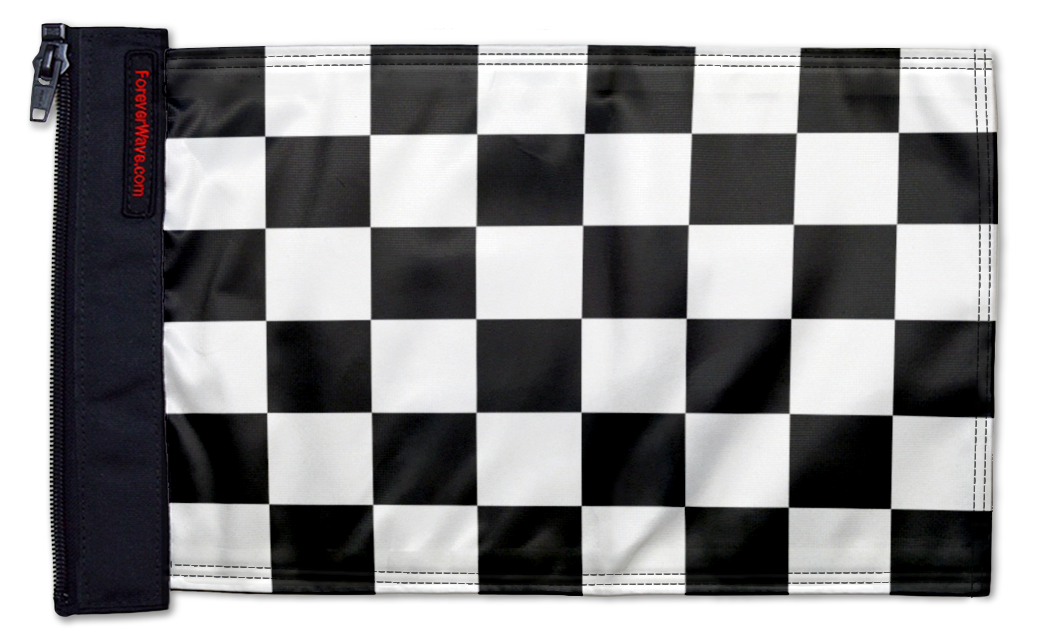 Checkered 12"x18" Forever Wave Flag for Jeep Wrangler JK 2-Door 2007-2018