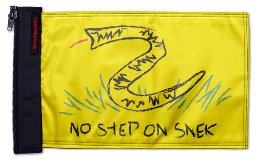 No Step On Snek 12"x18" Forever Wave Flag for Jeep Wrangler JK 2-Door 2007-2018