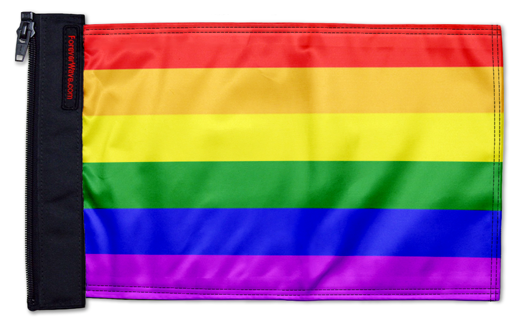 Rainbow 12"x18" Forever Wave Flag for Jeep Wrangler YJ 1986-1995