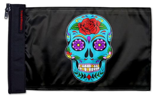 Sugar Skull 12"x18" Forever Wave Flag for Jeep Wrangler JLU 4-Door 2018-Present