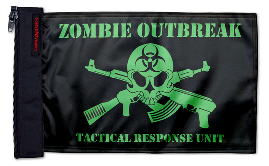 Zombie Outbreak Tactical Response Unit 12"x18" Forever Wave Flag for Boats