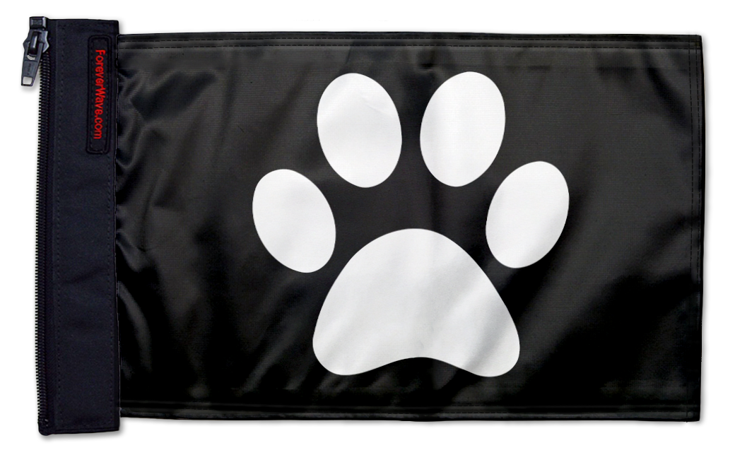 Paw Print 12"x18" Forever Wave Flag for Jeep Wrangler JLU 4-Door 2018-Present