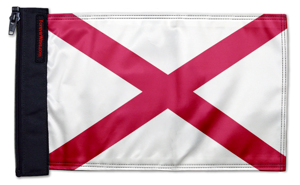 State Flag Alabama 12"x18" Forever Wave Flag for Jeep Wrangler TJ 1996-2006