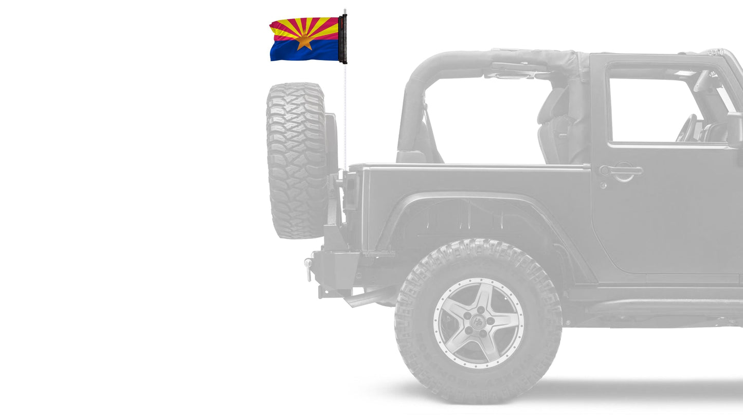 State Flag Arizona 12"x18" Forever Wave Flag for Jeep Wrangler JKU 4-Door 2007-2018