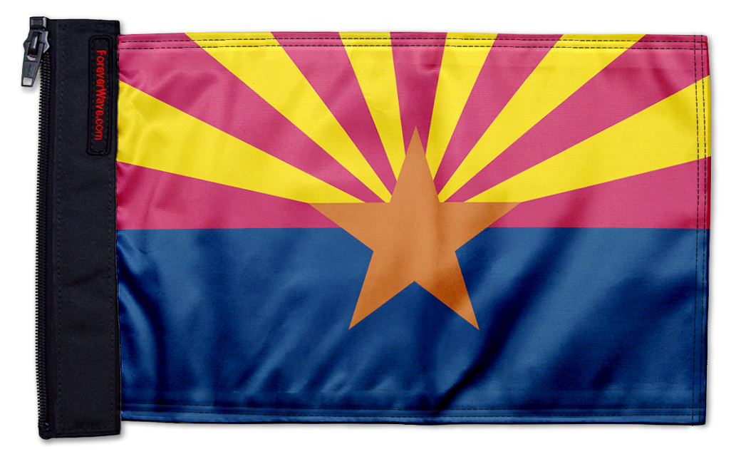 State Flag Arizona 12"x18" Forever Wave Flag for Bronco