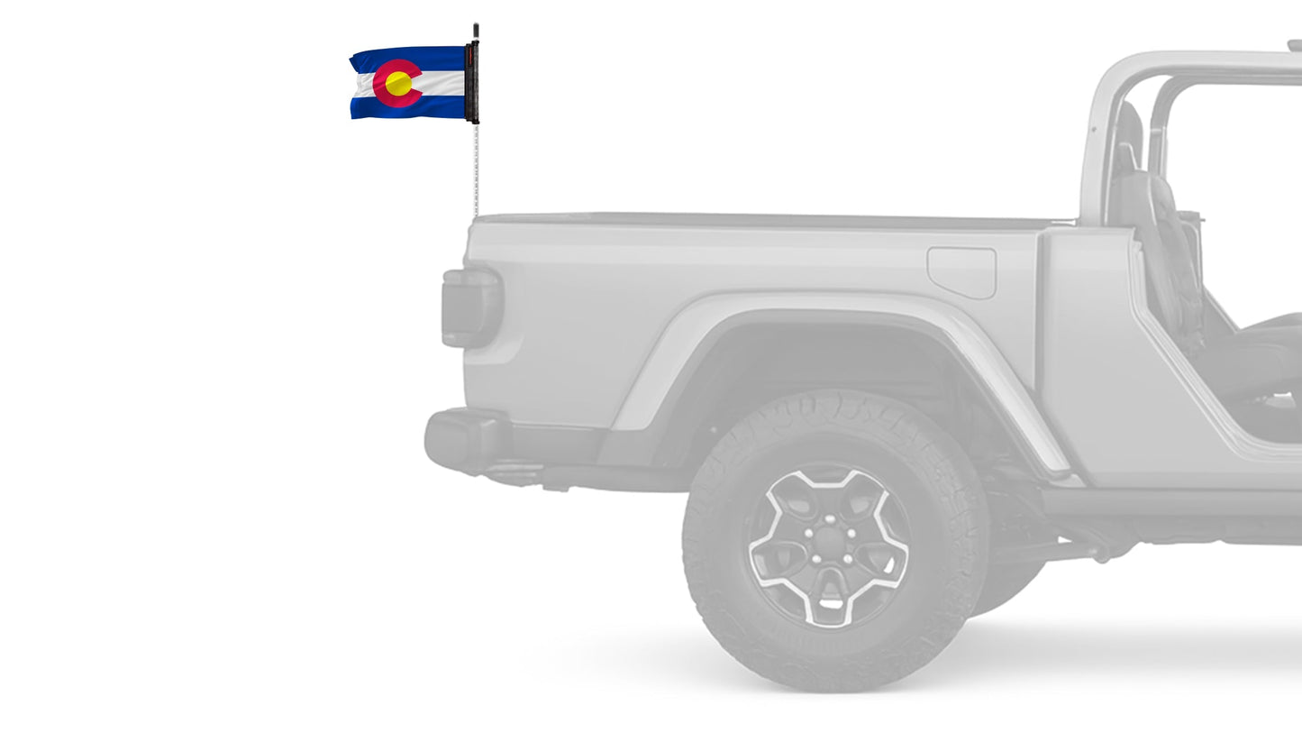 State Flag Colorado 12"x18" Forever Wave Flag for Jeep Wrangler JKU 4-Door 2007-2018