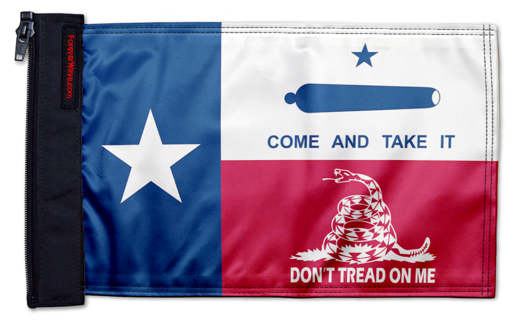 State Flag Texas Don't Tread 12"x18" Forever Wave Flag for Boats