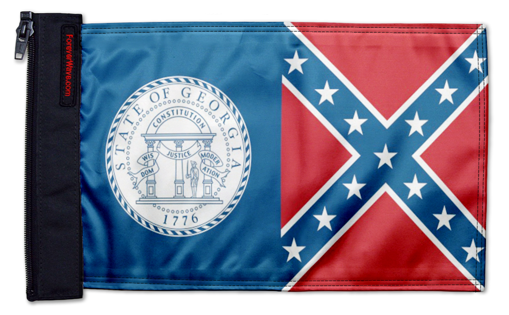 State Flag Georgia Old Style 12"x18" Forever Wave Flag for Jeep Wrangler YJ 1986-1995