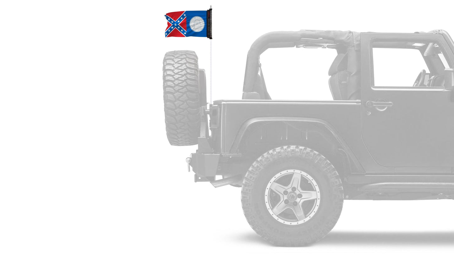 State Flag Georgia Old Style 12"x18" Forever Wave Flag for Jeep Wrangler TJ 1996-2006