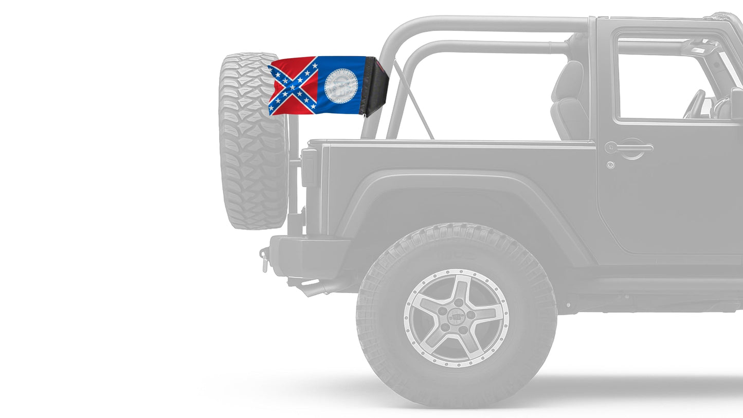 State Flag Georgia Old Style 12"x18" Forever Wave Flag for Jeep Wrangler JKU 4-Door 2007-2018