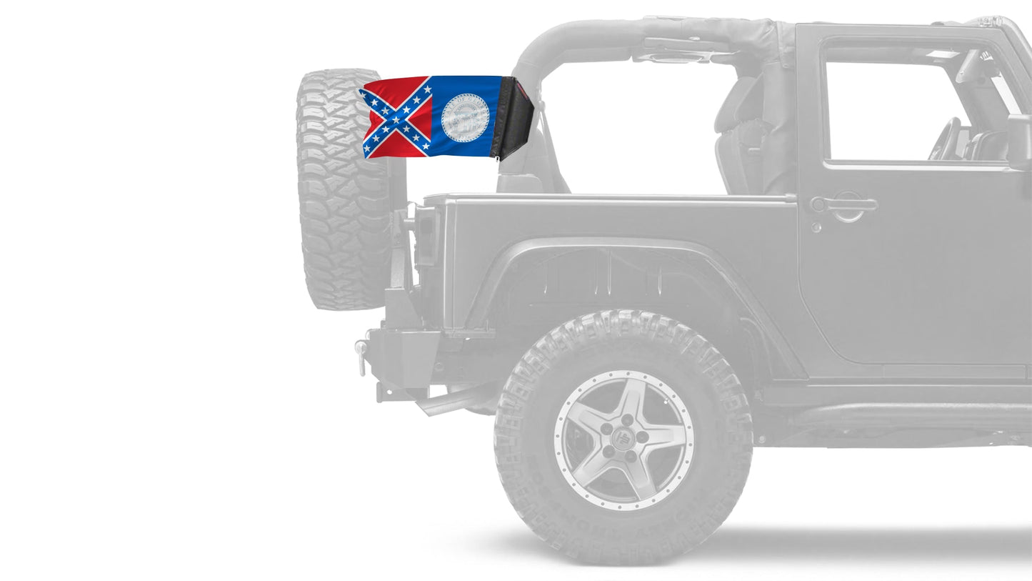 State Flag Georgia Old Style 12"x18" Forever Wave Flag for Jeep Wrangler TJ 1996-2006