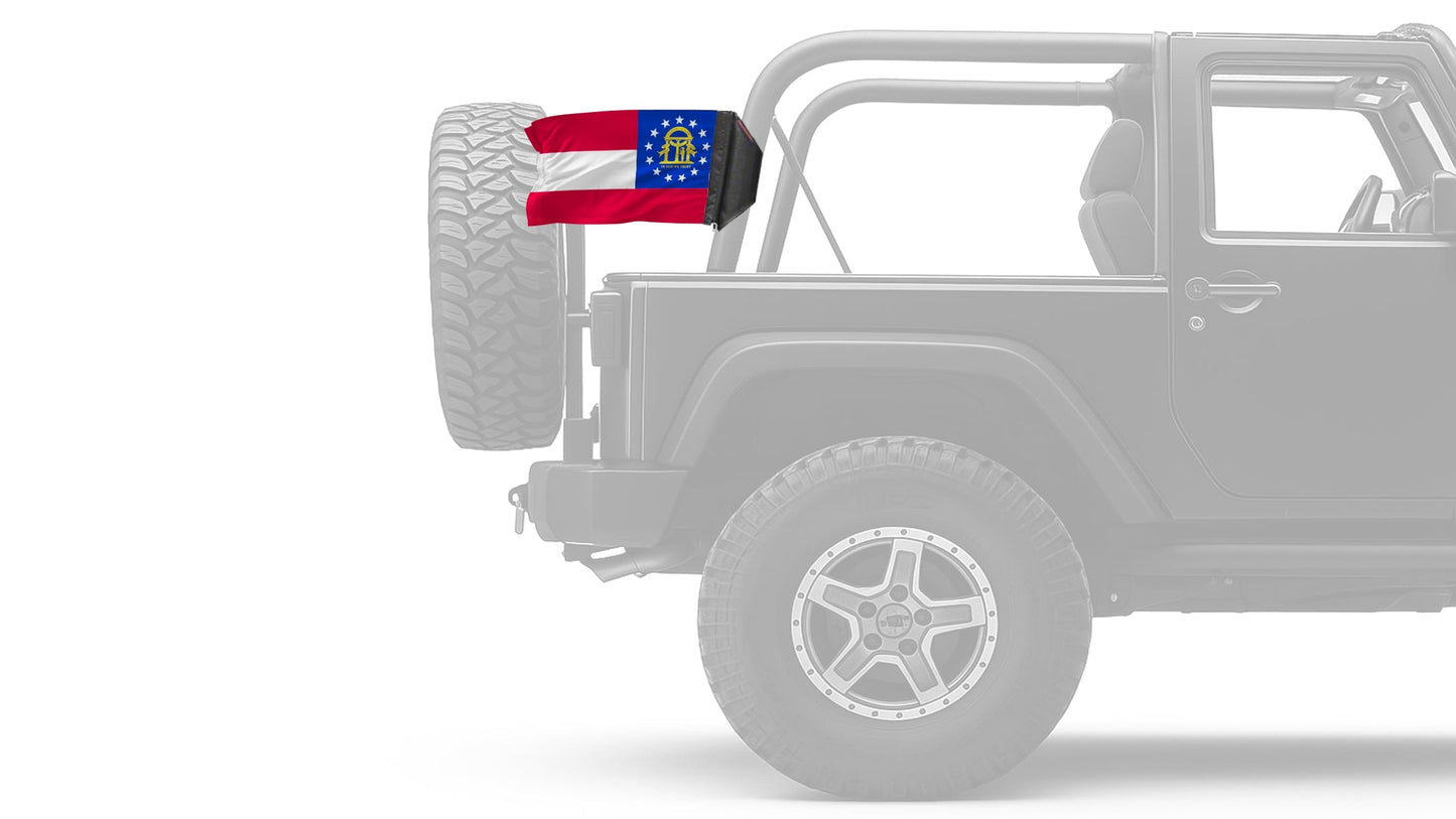 State Flag Georgia 12"x18" Forever Wave Flag for Jeep Wrangler TJ 1996-2006