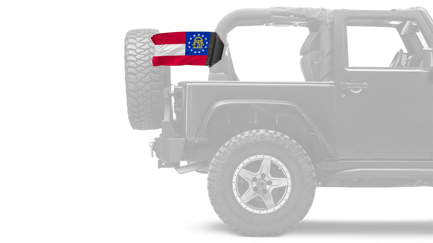 State Flag Georgia 12"x18" Forever Wave Flag for Jeep Wrangler JK 2-Door 2007-2018