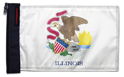 State Flag Illinois 12"x18" Forever Wave Flag for Jeep Wrangler JKU 4-Door 2007-2018