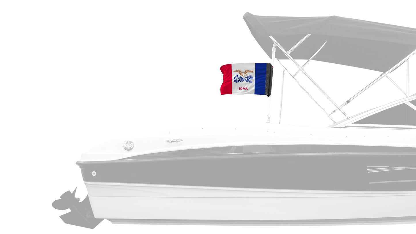State Flag Iowa 12"x18" Forever Wave Flag for Boats