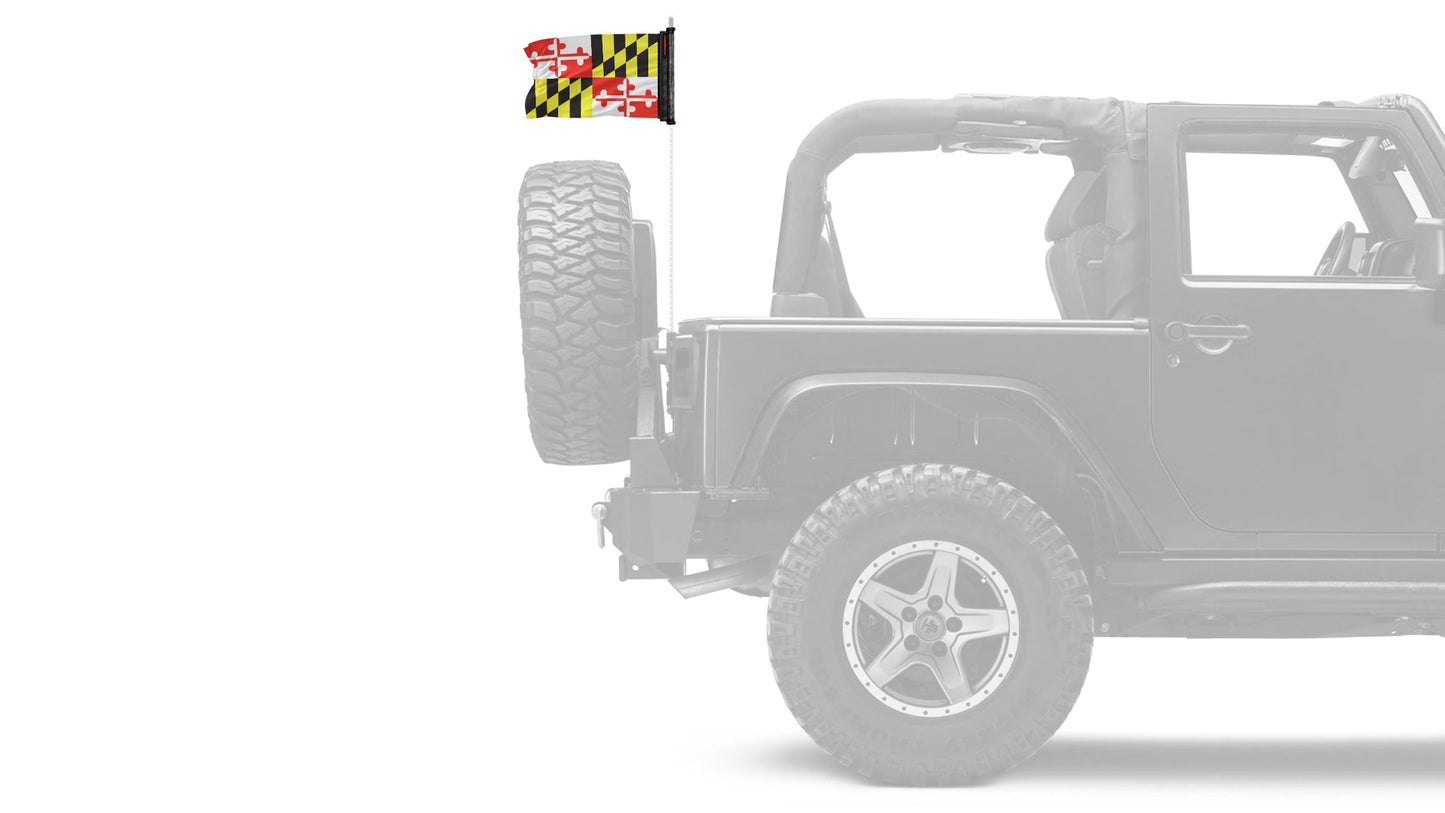 State Flag Maryland 12"x18" Forever Wave Flag for Jeep Wrangler CJ-7 and CJ-8 1976-1986