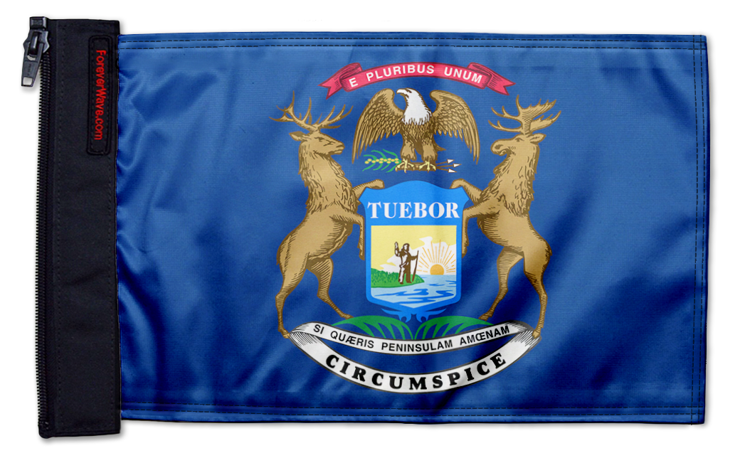 State Flag Michigan 12"x18" Forever Wave Flag for Jeep Wrangler LJ 2003-2006