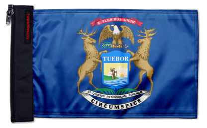 State Flag Michigan 12"x18" Forever Wave Flag for Jeep Wrangler LJ 2003-2006