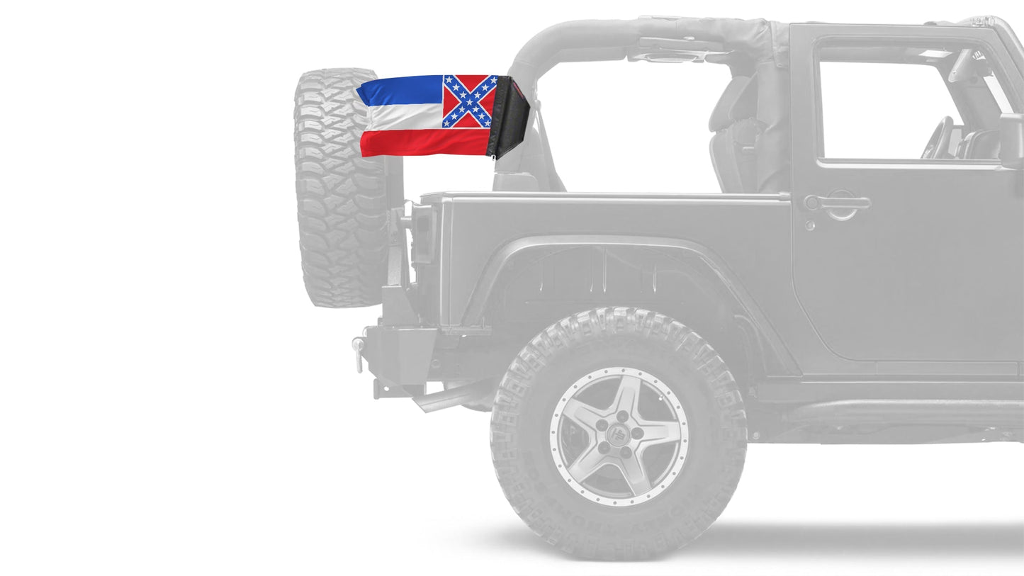 State Flag Mississippi 12"x18" Forever Wave Flag for Jeep Wrangler LJ 2003-2006