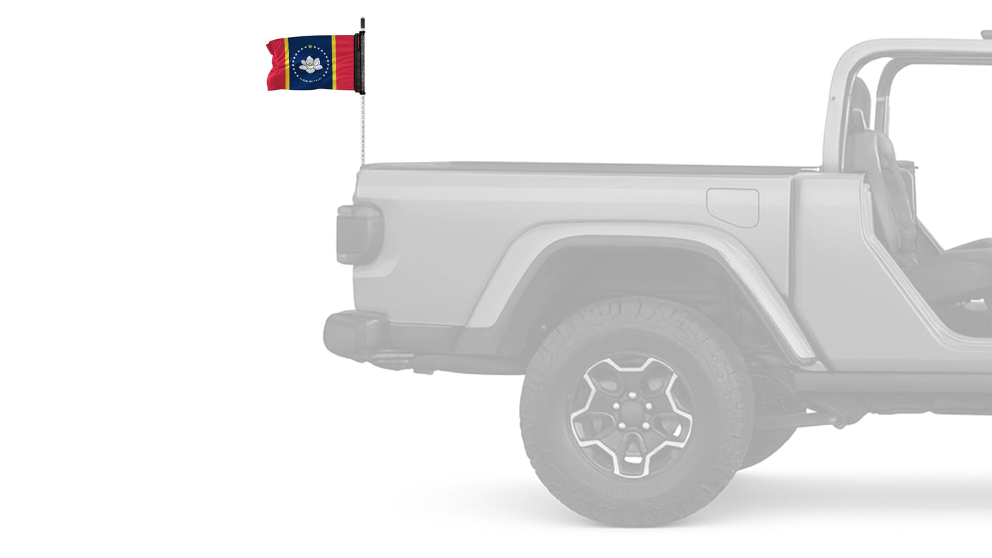State Flag Mississippi Old Style 12"x18" Forever Wave Flag for Jeep Wrangler YJ 1986-1995